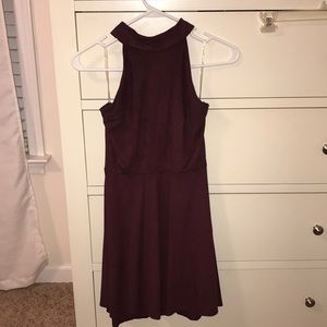 Mock neck sued dress